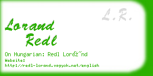 lorand redl business card